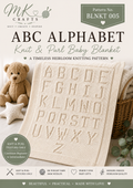 ABC Alphabet Knit & Purl Baby Blanket Knitting Pattern PDF | Easy Baby Blanket | Nursery Blanket | ABC Blanket | Digital Download