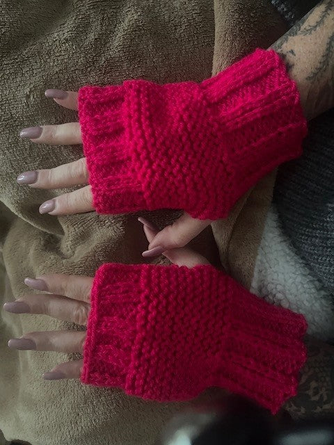Beginner Fingerless Mittens Knitting Pattern (PDF) | Knitted Flat on Straight Needles | Easy Fingerless Gloves | 3 Sizes Included