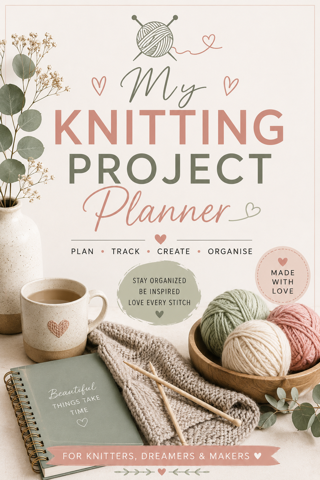 Ultimate Knitting Project Planner | Knitting Journal | Yarn Inventory | Pattern Tracker | Knitting Organizer | Printable PDF | Digital Down