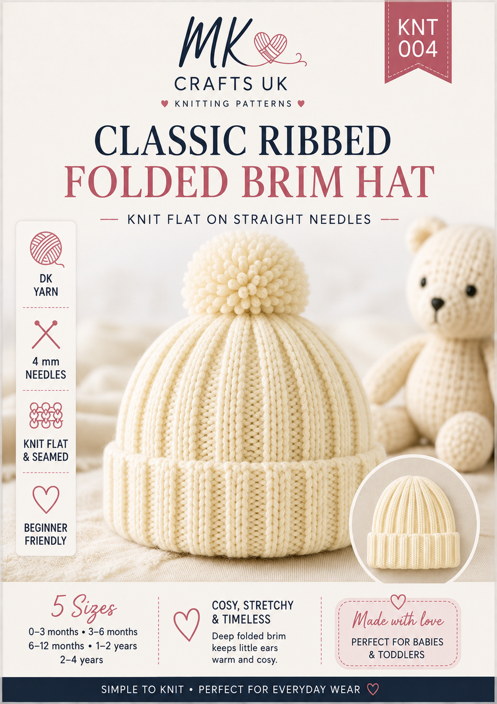Baby Knitting Pattern Bundle – 5 Baby Essentials Patterns