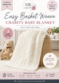 Easy Basket Weave Charity Baby Blanket Knitting Pattern – 3 Sizes – Beginner DK Baby Blanket