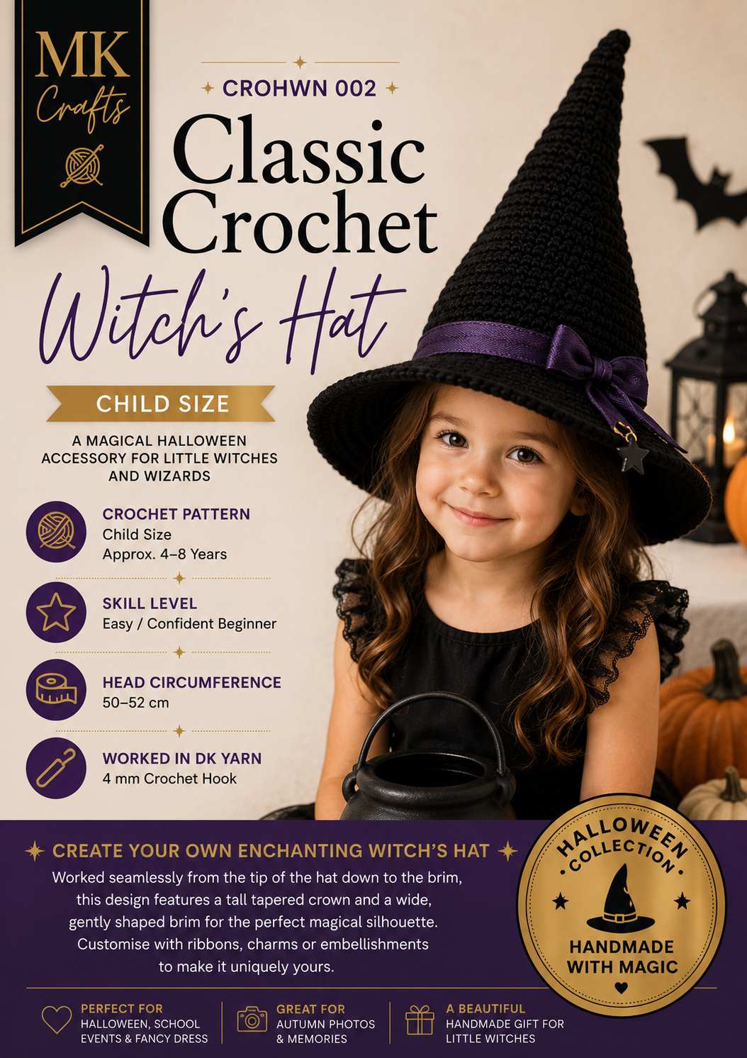 Child Crochet Witch's Hat Pattern