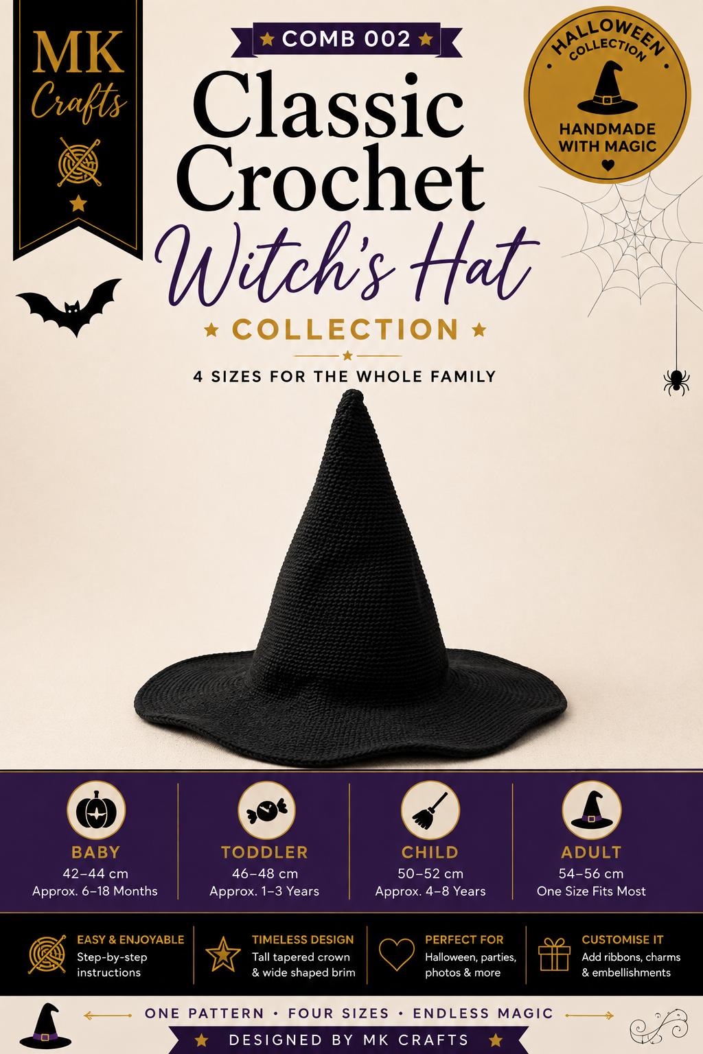 Classic Crochet Witch's Hat Collection