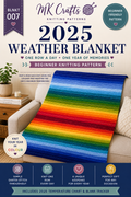 2025 Weather Blanket Knitting Pattern PDF | Beginner Temperature Blanket | One Row Per Day | Custom Year & Location Available