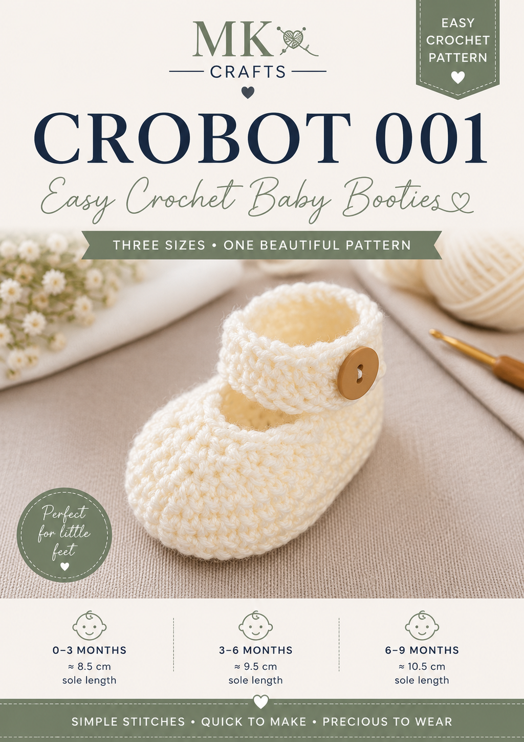 Crochet Baby Booties Pattern