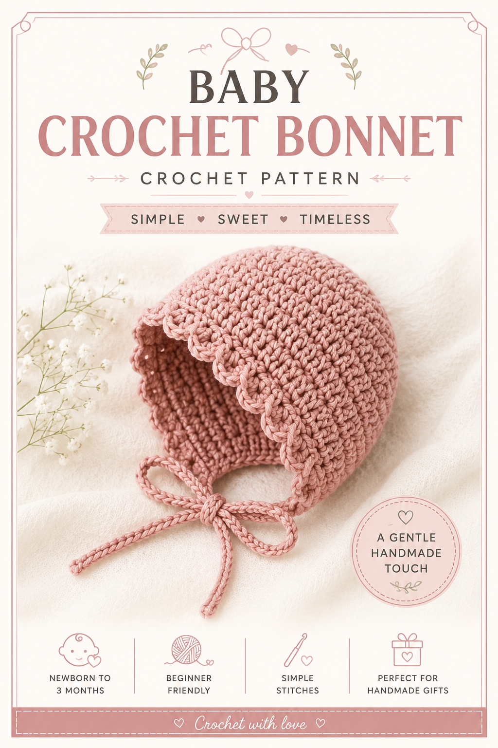 Baby Bonnet Crochet Pattern