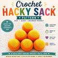 Crochet Hacky Sack Pattern PDF | Easy Beginner Crochet Footbag Tutorial | DIY Juggling Ball Pattern | Scrap Yarn Project | Instant Download
