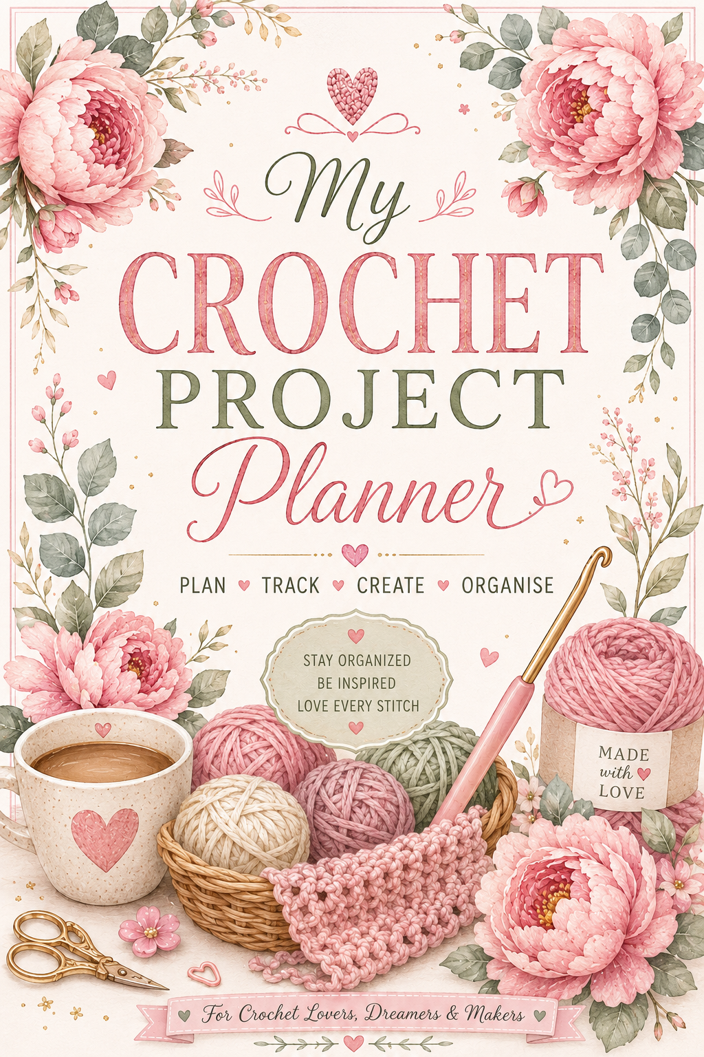 Ultimate Crochet Project Planner | Crochet Journal | Yarn Inventory | Pattern Tracker | Crochet Organizer | Printable PDF | Digital Download