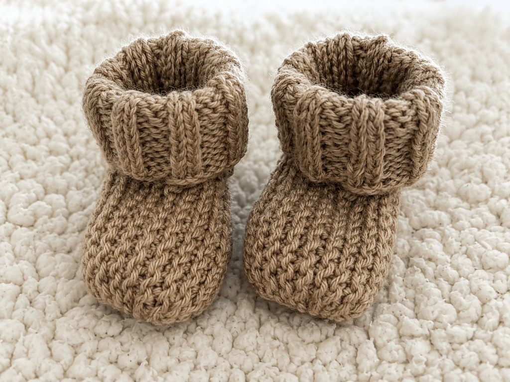 Easy Baby Booties Knitting Pattern, Beginner Knit Booties, Newborn Shoes Pattern, Knit Flat Booties PDF, DIY Baby Gift, Step by Step Photos