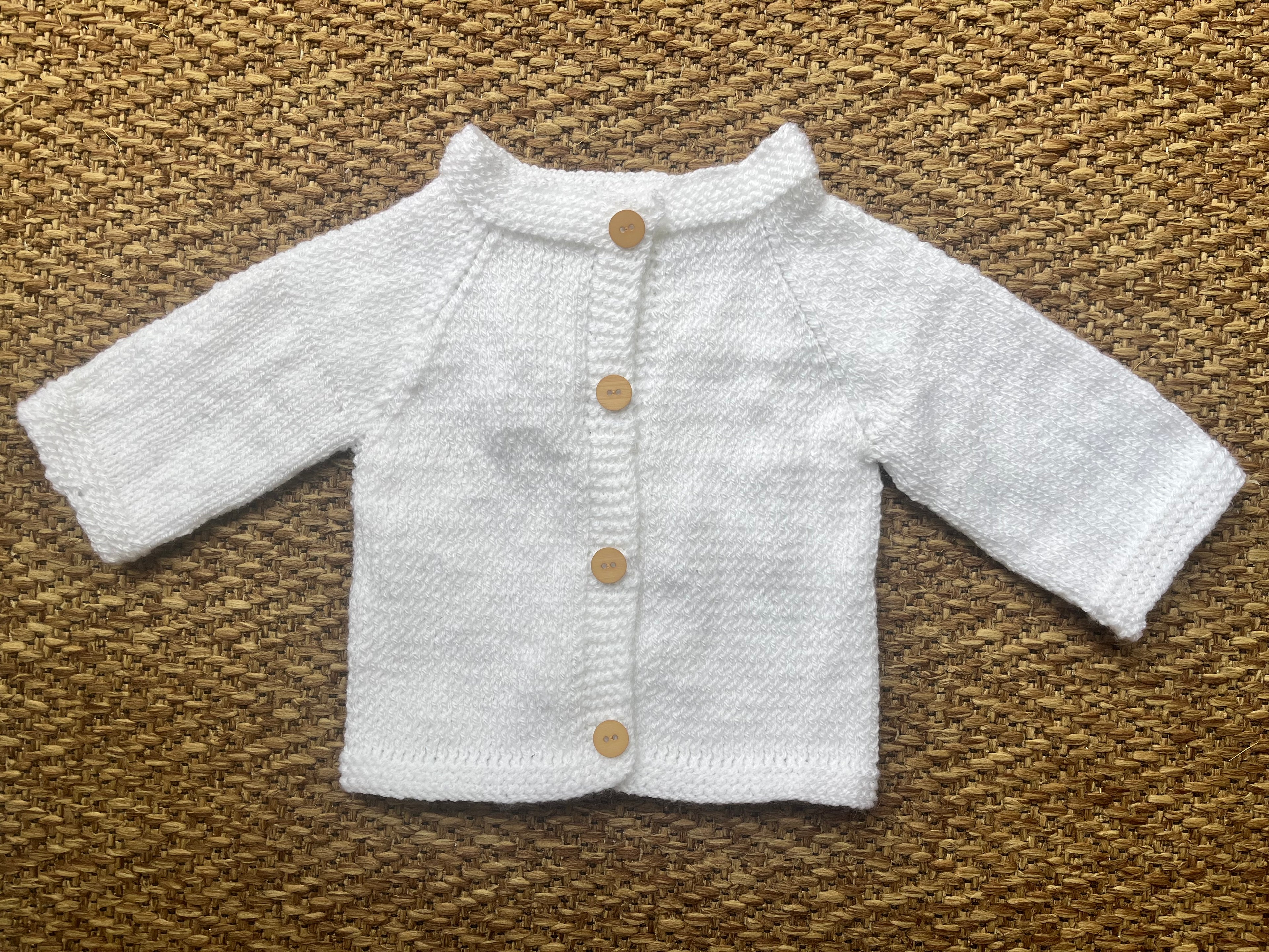 Bottom-Up Baby Cardigan Knitting Pattern PDF | Easy Raglan Baby Cardigan | Newborn to 12 Months | DK Knitting Pattern | Digital Download