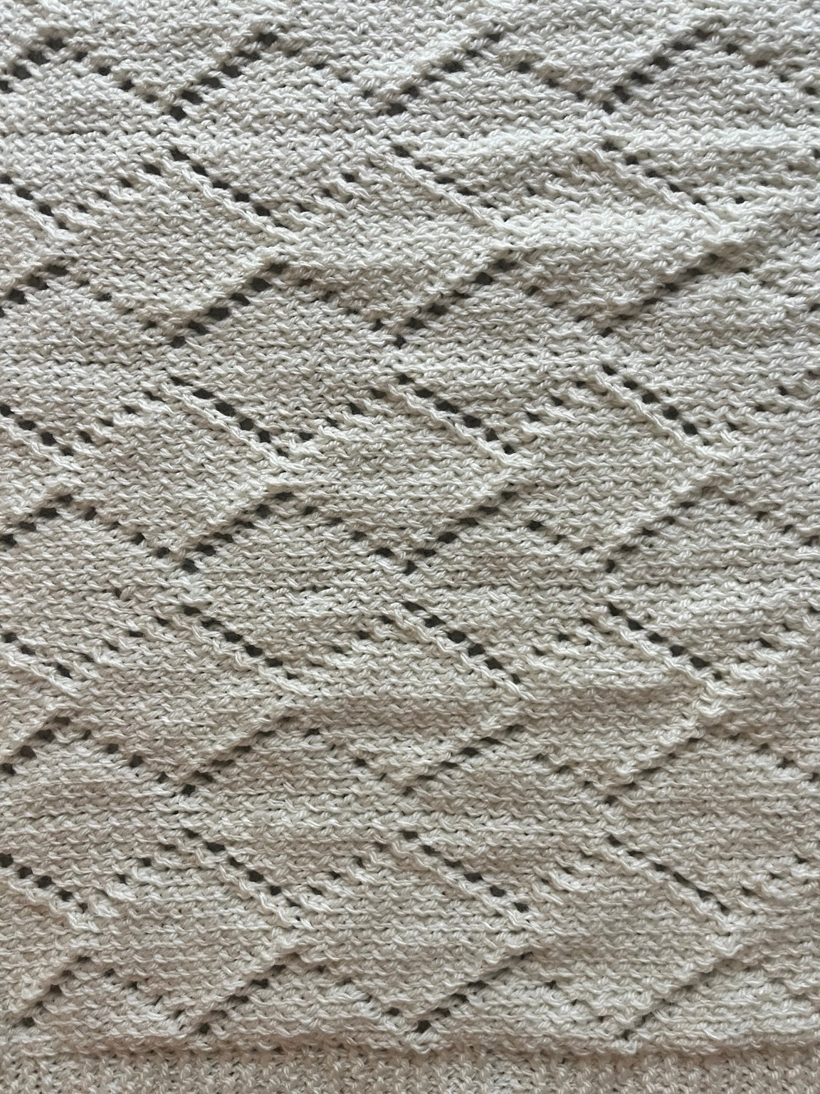 Diamond Eyelet Baby Blanket Knitting Pattern – DK Yarn – BLNKT 011