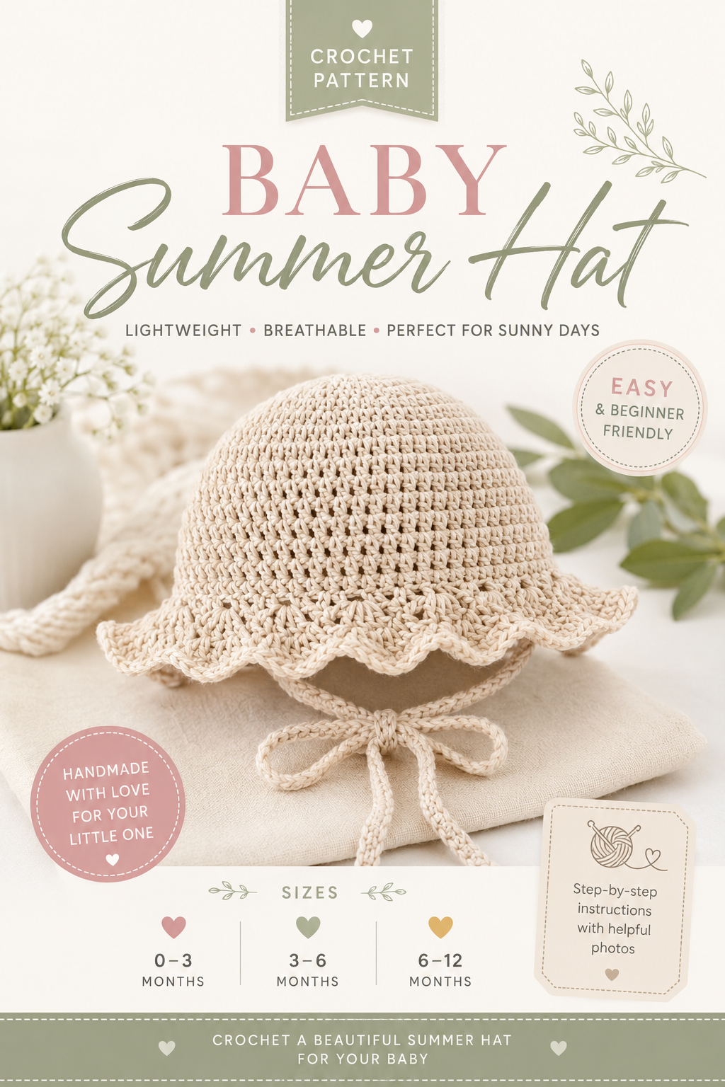 Baby Summer Hat Crochet Pattern
