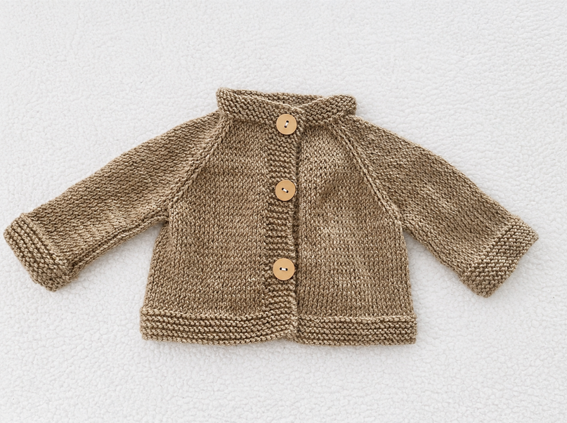 Easy Baby Cardigan Knitting Pattern PDF Sweater Top Down Raglan