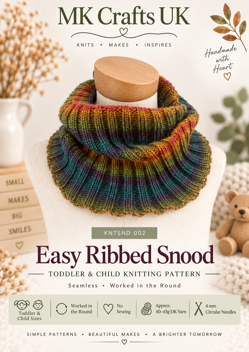 Easy Ribbed Snood Knitting Pattern – Toddler & Child