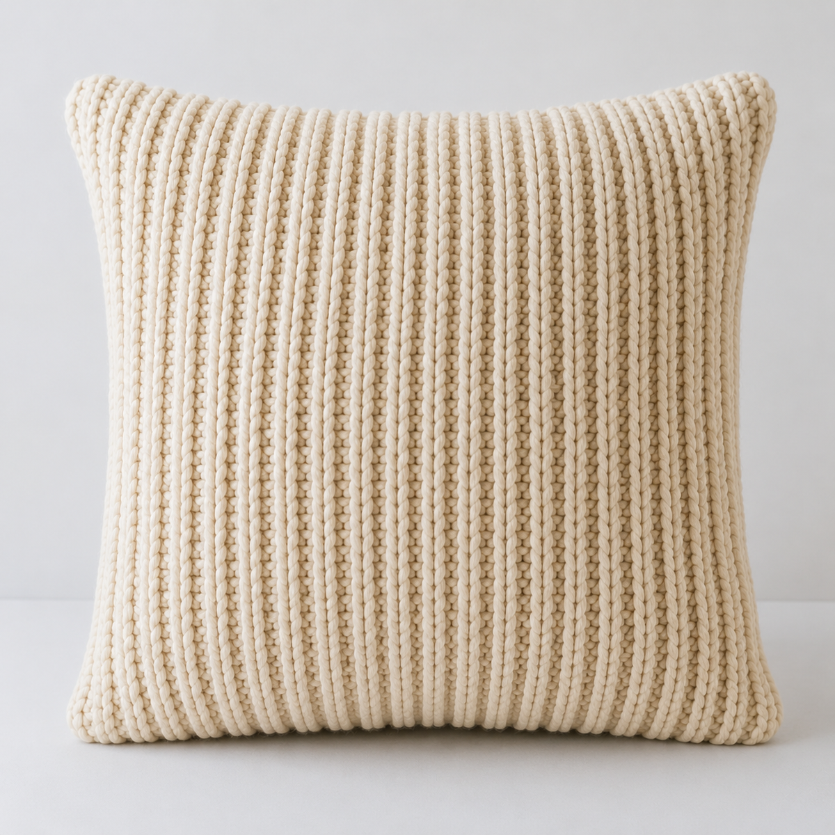 Ribbed Cushion Cover Knitting Pattern PDF | Easy Knit Pillow Cover | Envelope Back Cushion Pattern | Modern Home Decor | 40cm x 40cm