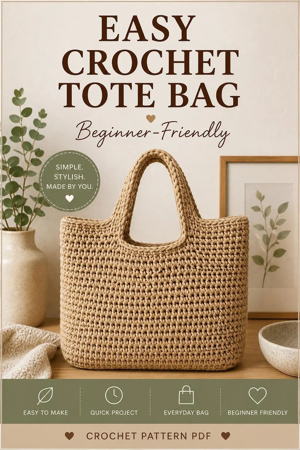 Easy Crochet Tote Bag Pattern