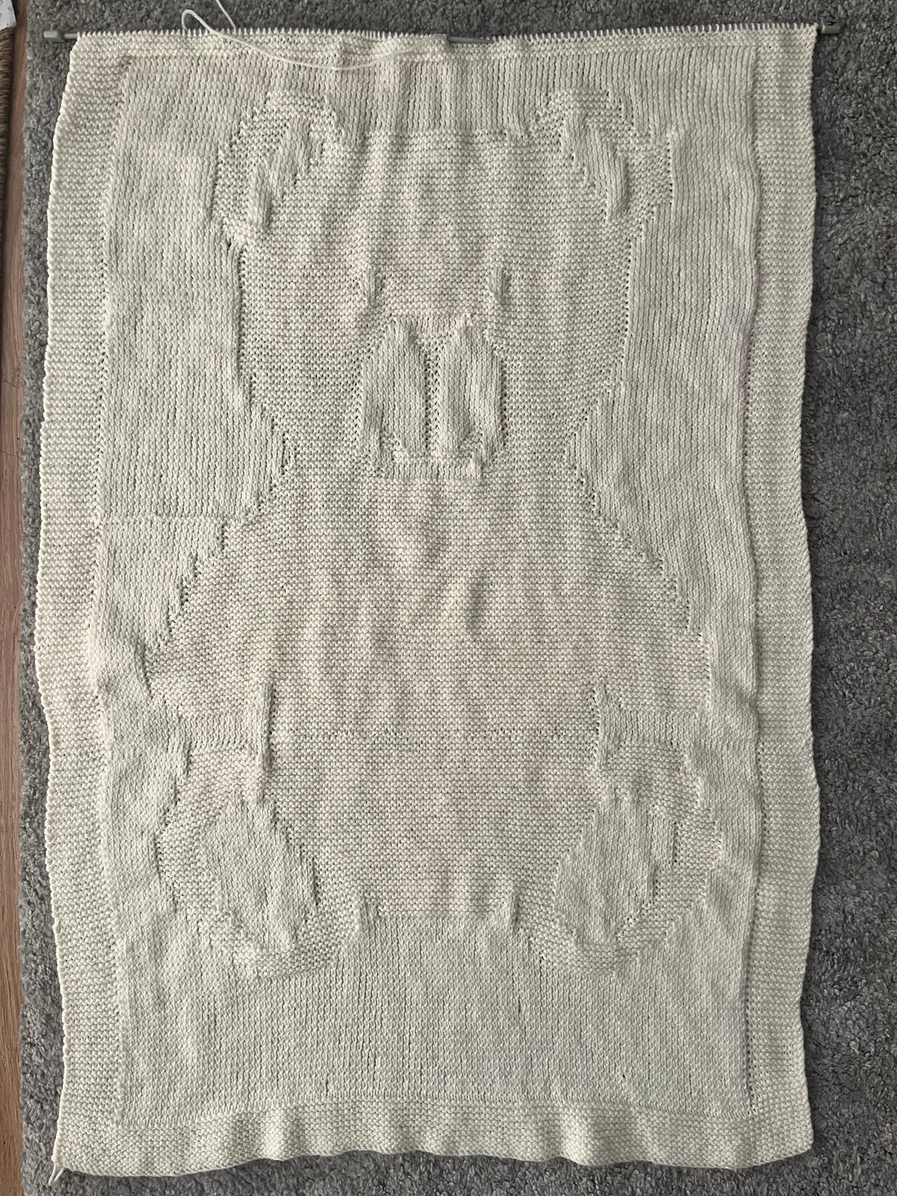 Teddy Bear Knit & Purl Blanket Panel Knitting Pattern PDF | Baby Blanket Pattern | Nursery Knit | Teddy Bear Blanket | Instant Download