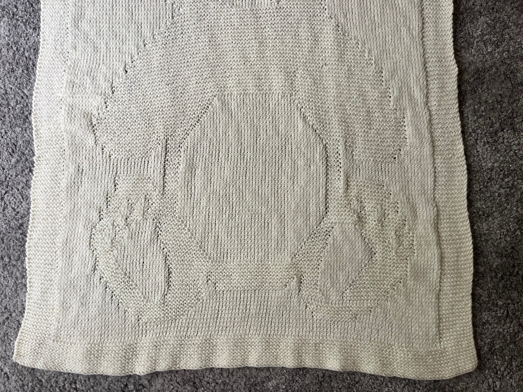 Rabbit Knit & Purl Blanket Panel Knitting Pattern PDF | Baby Blanket Pattern | Nursery Knit | Teddy Bear Blanket | Instant Download