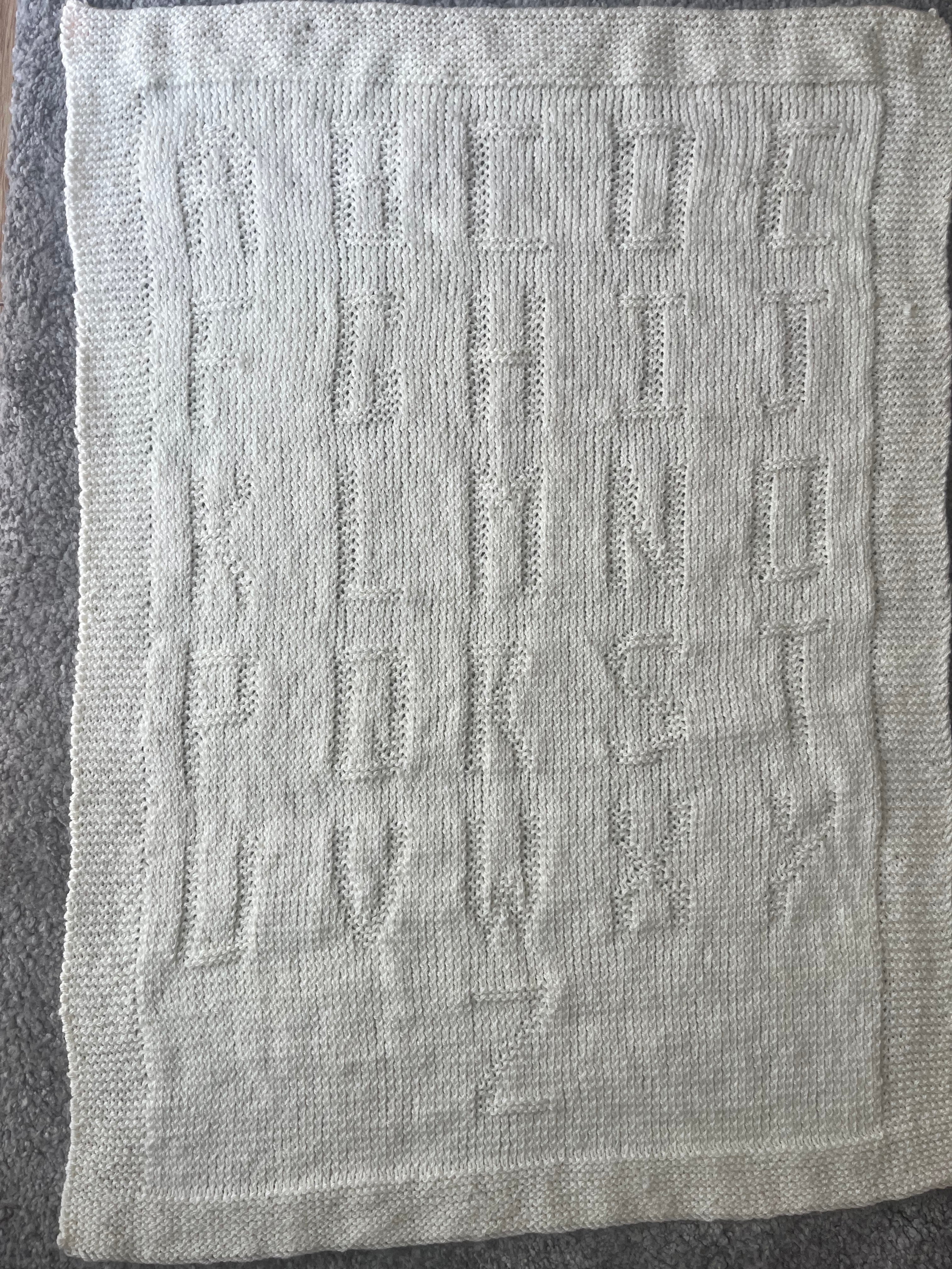 ABC Alphabet Knit & Purl Baby Blanket Knitting Pattern PDF | Easy Baby Blanket | Nursery Blanket | ABC Blanket | Digital Download