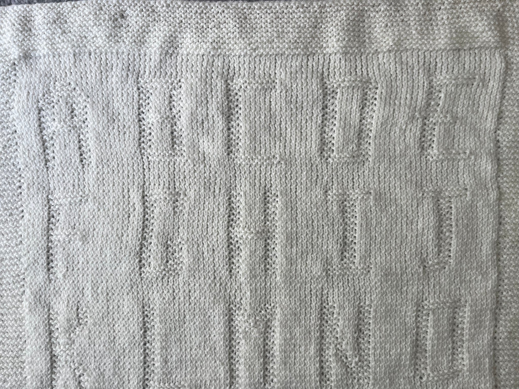 ABC Alphabet Knit & Purl Baby Blanket Knitting Pattern PDF | Easy Baby Blanket | Nursery Blanket | ABC Blanket | Digital Download