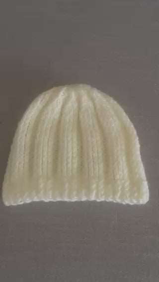 Classic Ribbed Baby Beanie Knitting Pattern – 5 Sizes – Knit Flat