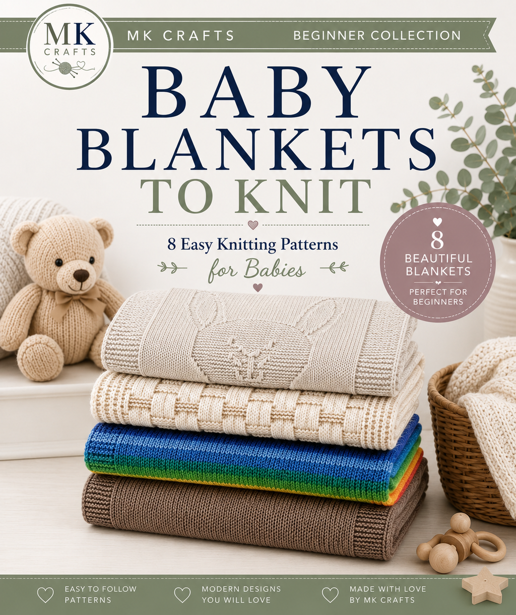 Baby Blankets to Knit | 8 Easy Knitting Patterns for Babies | Beginner Knitting Pattern Collection | Digital PDF Download